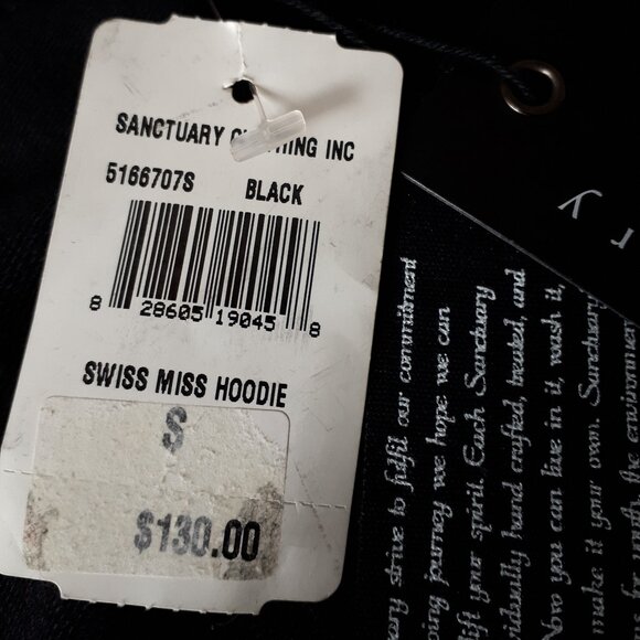 Sanctuary Clothing Los Angeles Hoodie - Black Size Small - Picture 7 of 8